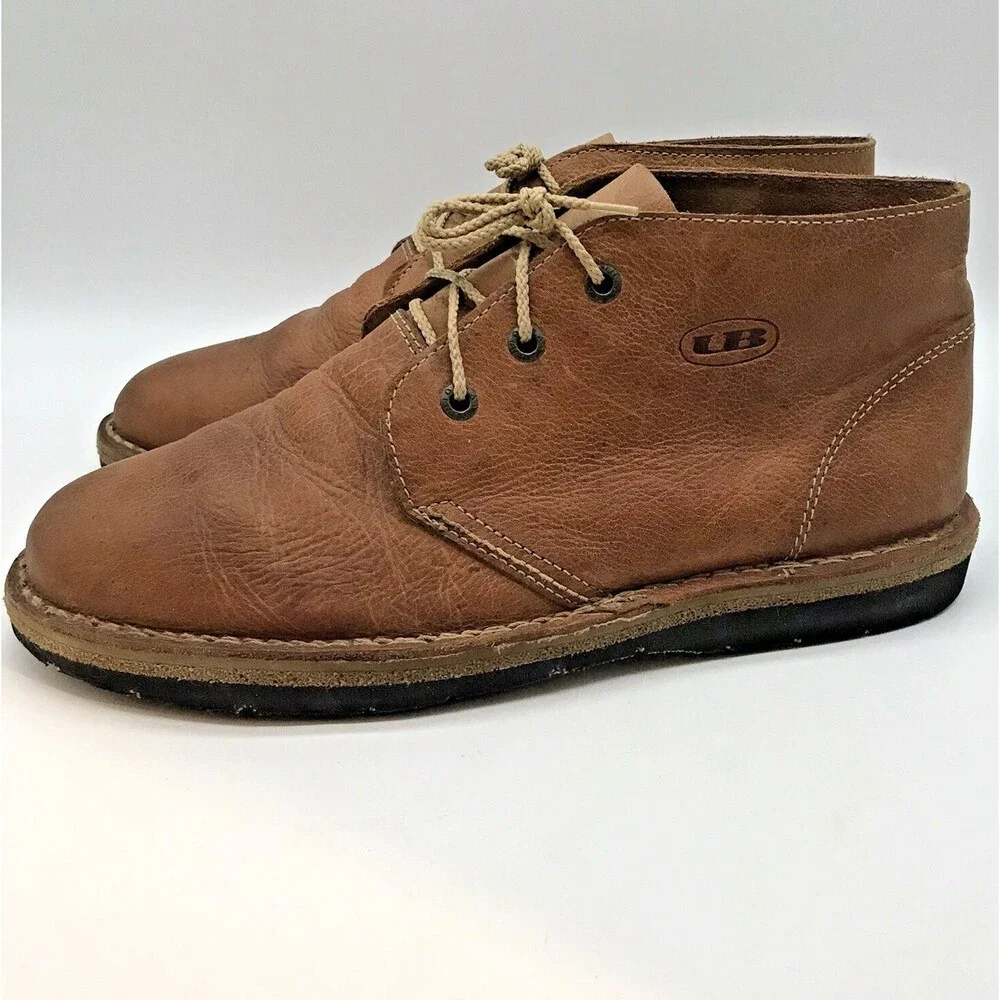 UnionBay Brown Leather Chukka Boots Men's 11 Ankle Mid Top Lace-Up Desert Shoes